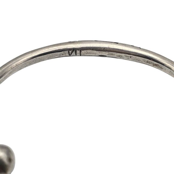Bracelet Sterling Silver 925 Artisan Mark VII Cuff 0.8 oz Fits Size 6.5 - Picture 9 of 10